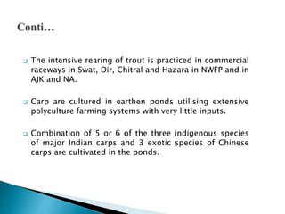  On a typical farm in Pakistan, the ratio of the warm water
species stocked on the farm is as follows:
 Catla (10-20 per...
