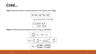 Fishers linear discriminant for dimensionality reduction. | PPTX