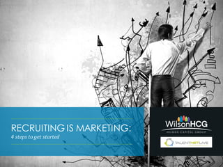 RECRUITING IS MARKETING:
4 steps to get started
 