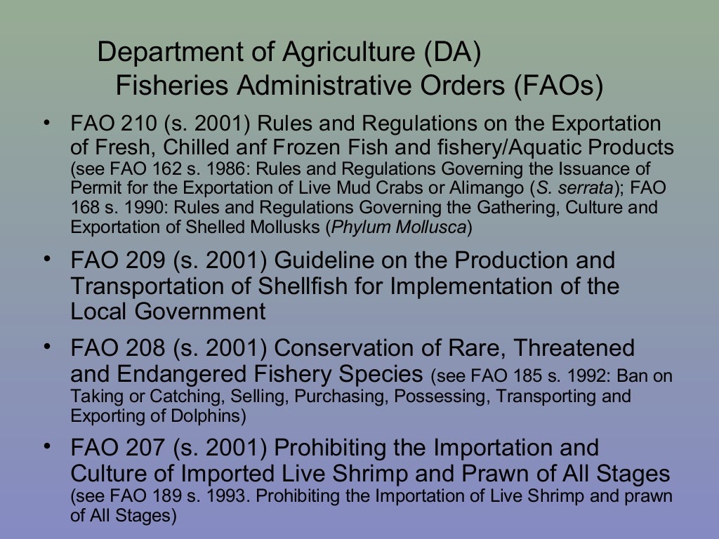 Fishery laws