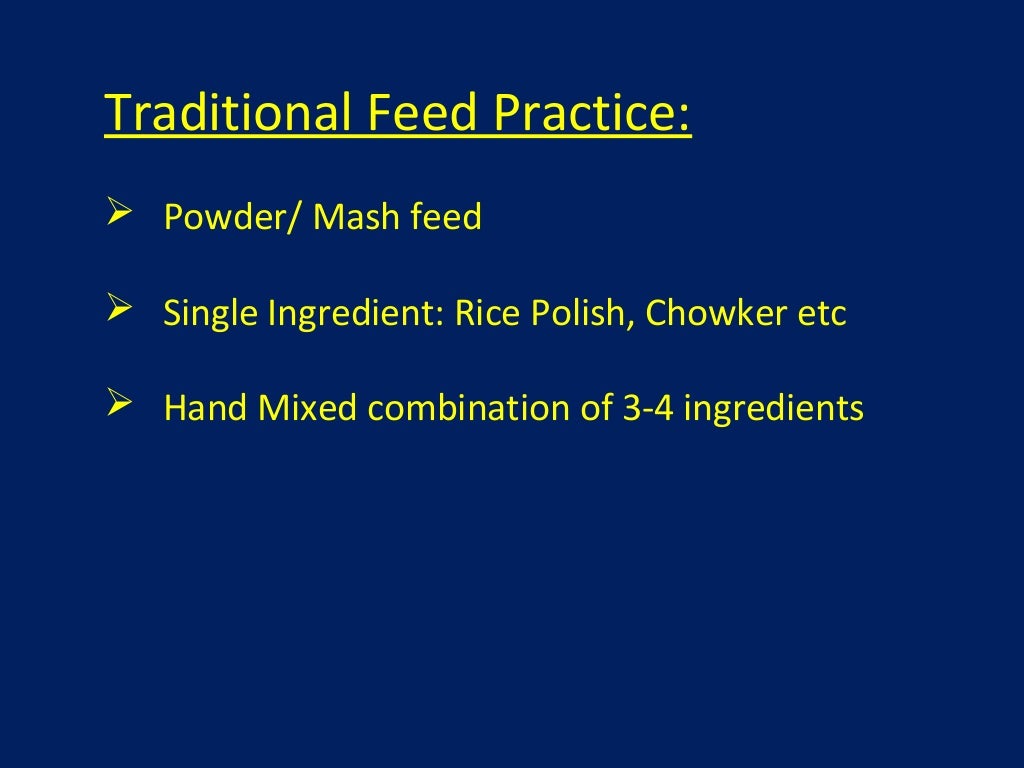 Fish feed and feeding