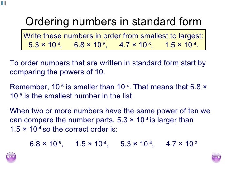 fishlock lesson one standard form numbers in written form