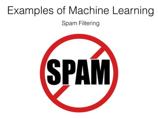 Examples of Machine Learning
Spam Filtering
 