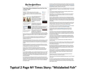 Typical 2 Page NY Times Story: “Mislabeled Fish”
 