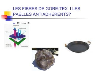 LES FIBRES DE GORE-TEX  I LES PAELLES ANTIADHERENTS? Fluor: F 