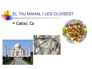 EL TAJ MAHAL I LES CLOïSES? Calcio: Ca 