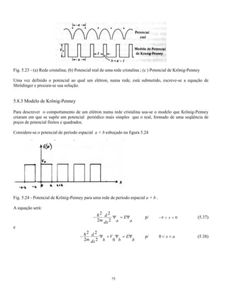 Fig. 5.15. - Probabilidade quântica ( ) e probabilidade clássica ( - ) para os estados n =0 e n =1 e n = 
10 de um oscilador harmônico. 
Pode-se observar que, à medida que o número quântico aumenta, a probabilidade quântica se aproxima da 
probabilidade clássica. 
1 
2 
66 
Os níveis de energia permitidos são dados por 

  
En n h = + 
  