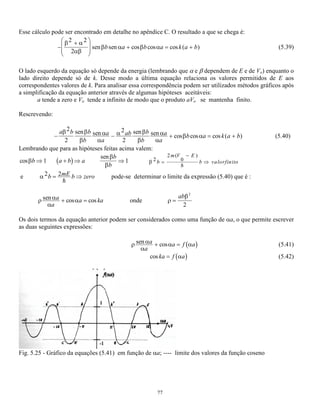 , ,  x, y, z 
* +  sen , , 
, , r 
67 
5.7 ÁTOMO DE HIDROGÊNIO 
A primeira descrição do modo de funcionamento de um átomo de hidrogênio foi feita por Bohr de forma 
empírica e intuitiva. Aqui, agora, será feita uma outra descrição, a partir da equação de Schrödinger que já é 
bem conhecida de todos. 
5.7.1 Solução da Equação de Schrödinger 
O primeiro passo para encontrar a função de onda que descreve o comportamento do elétron é determinar a 
que potencial ele está submetido. O elétron está no campo elétrico criado pelo próton e portanto o potencial 
ao qual ele está submetido é: 
V e 
r 
Ke 
r 
= − = − 
4 
0 
( 
(5.20) 
Esse potencial tem simetria esférica sendo, portanto, conveniente escrever a equação de Schrödinger em 
coordenadas esféricas. 
Até aqui utilizou-se a equação simplificada para problemas unidimensionais mas o átomo de hidrogênio será 
tratado tridimensionalmente o que obriga que ela seja escrita da seguinte forma: 
− ) + − = h2 
2 
2 0 
m 
 (V E) 5.21) 
onde )2 é o laplaciano da função . O laplaciano em coordenadas cartesianas e esféricas polares é 
respectivamente: 
 
 
 
 
 
) ( ) = + + ( ) 
 
 
 
 
 
2 2 
2 
2 
2 
2 
2 
 x y z  
 
x y z 
(5.22) 
( ) ( ) ) = 
  