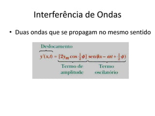 Interferência de Ondas
• Duas ondas que se propagam no mesmo sentido

 