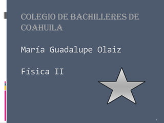 Colegio de bachilleres de CoahuilaMaría Guadalupe Olaiz Física II 1 