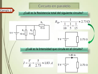 ¿Cuál es la Resistencia total del siguiente circuito?
¿Cuál es la Intensidad que circula en el circuito?
 