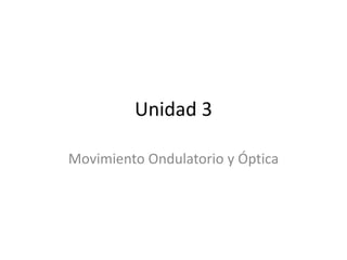 Unidad 3 Movimiento Ondulatorio y Óptica 