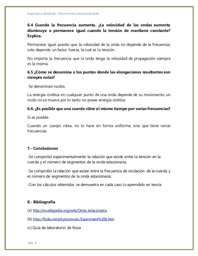 EXPERIENCIA DE MELDE INFORME PDF DOWNLOAD EXPERIENCIA DE MELDE INFORME PDF DOWNLOAD