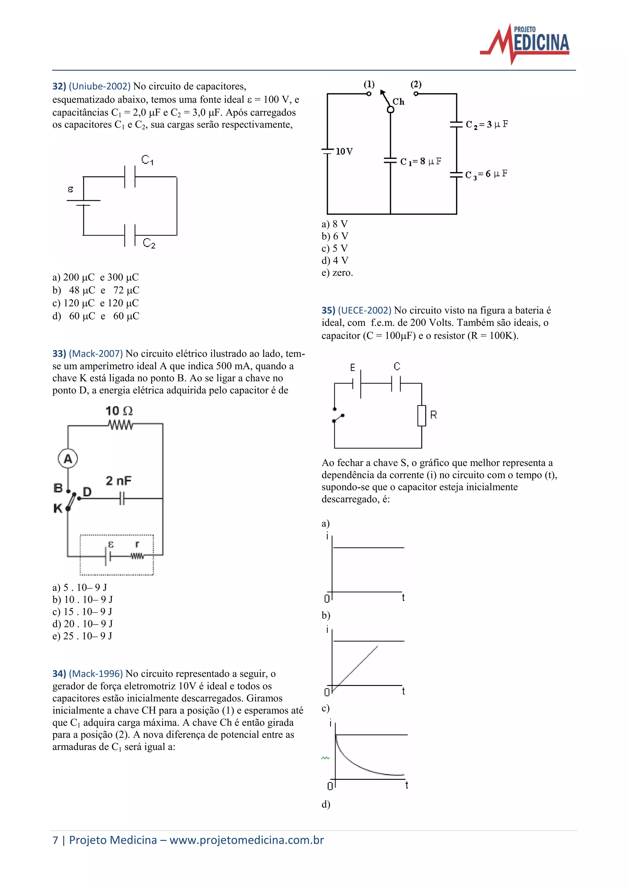 Fisica exercicios eletrostatica_capacitores_gabarito | PDF