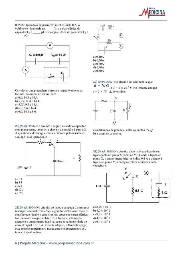 Fisica exercicios eletrostatica_capacitores_gabarito | PDF