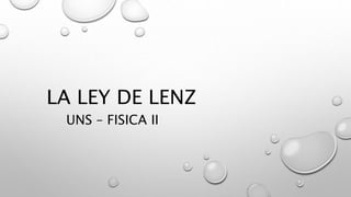 UNS – FISICA II
LA LEY DE LENZ
 