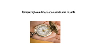 Comprovação em laboratório usando uma bússola
 