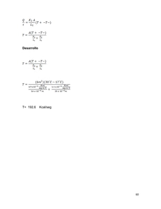 60
Desarrollo
T= 192.6 Kcal/seg
 