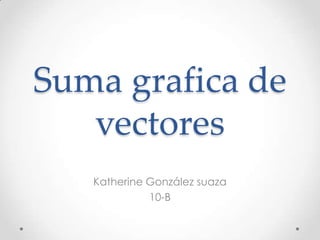Suma grafica de
   vectores
   Katherine González suaza
             10-B
 