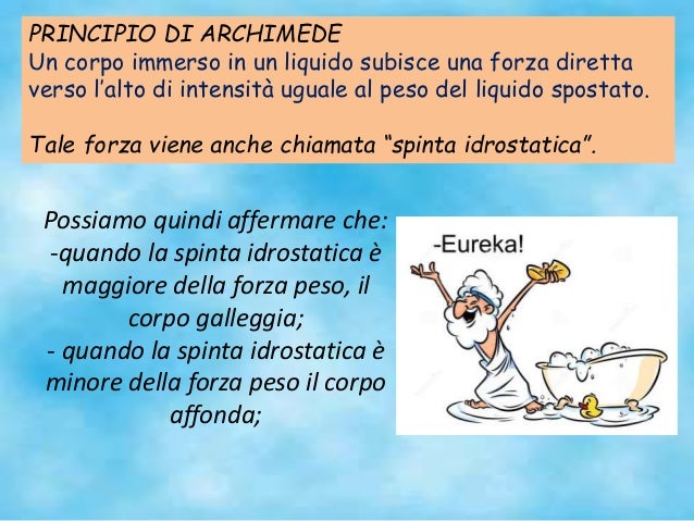 Principio Di Archimede Spiegato Ai Bambini Il galleggiamento