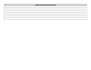 OBSERVACIONES/MODIFICACIONES
______________________________________________________________________________________________________________________
______________________________________________________________________________________________________________________
______________________________________________________________________________________________________________________
______________________________________________________________________________________________________________________
______________________________________________________________________________________________________________________
______________________________________________________________________________________________________________________
______________________________________________________________________________________________________________________
 