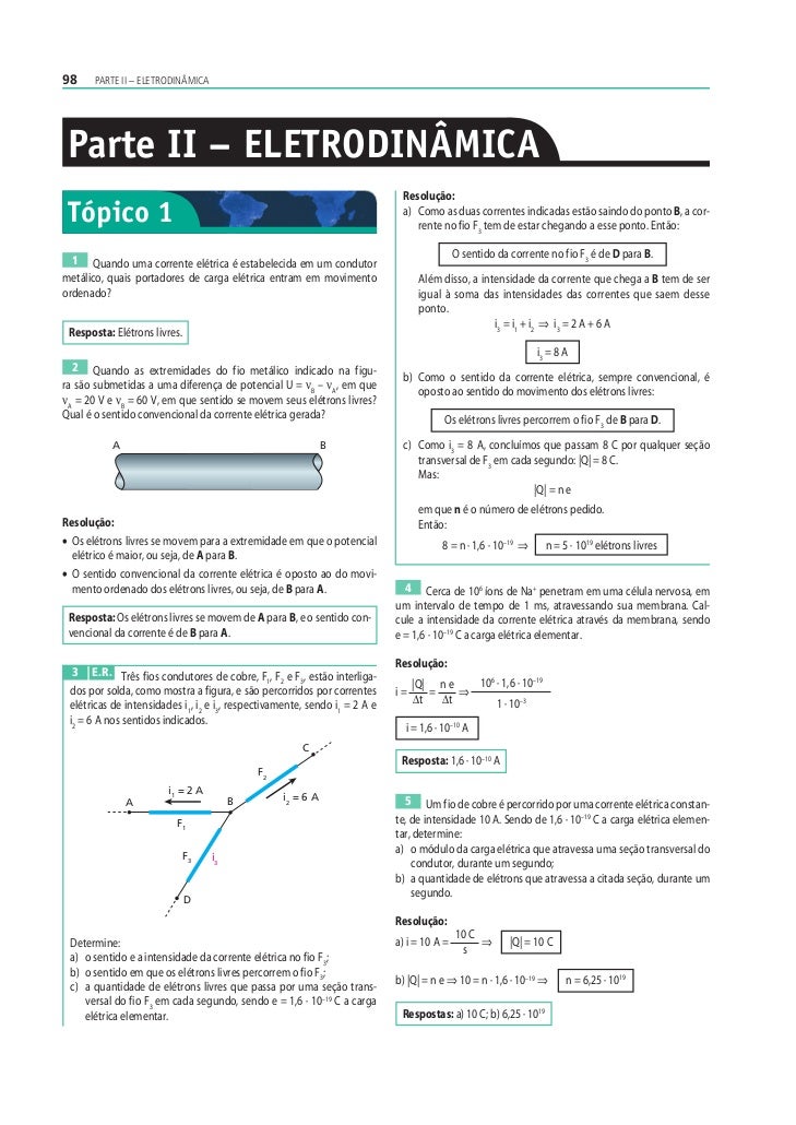 Eletrodinamica corrente eletrica e resistores