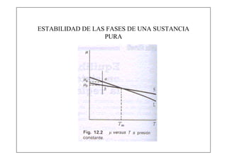 ESTABILIDAD DE LAS FASES DE UNA SUSTANCIA
                  PURA
 
