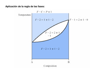 Aplicación de la regla de las fases:
 