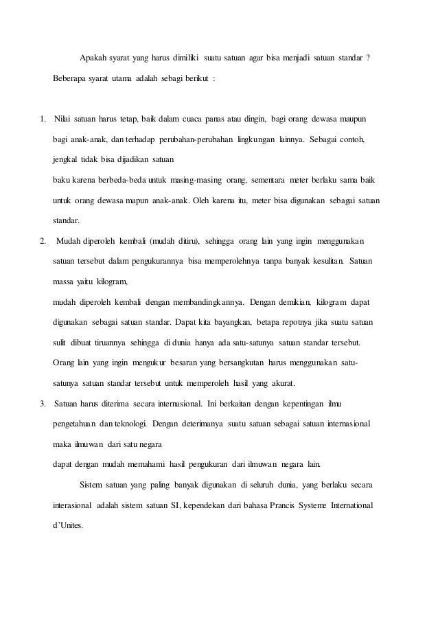 Syarat Satuan Baku Soal Menarik