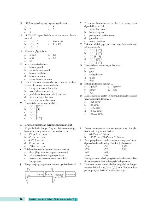 Jawaban Uji Kompetensi Fisika Bab 2 Kelas 10 Kompas Sekolah