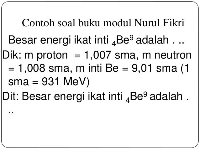 Contoh Soal Fisika Inti