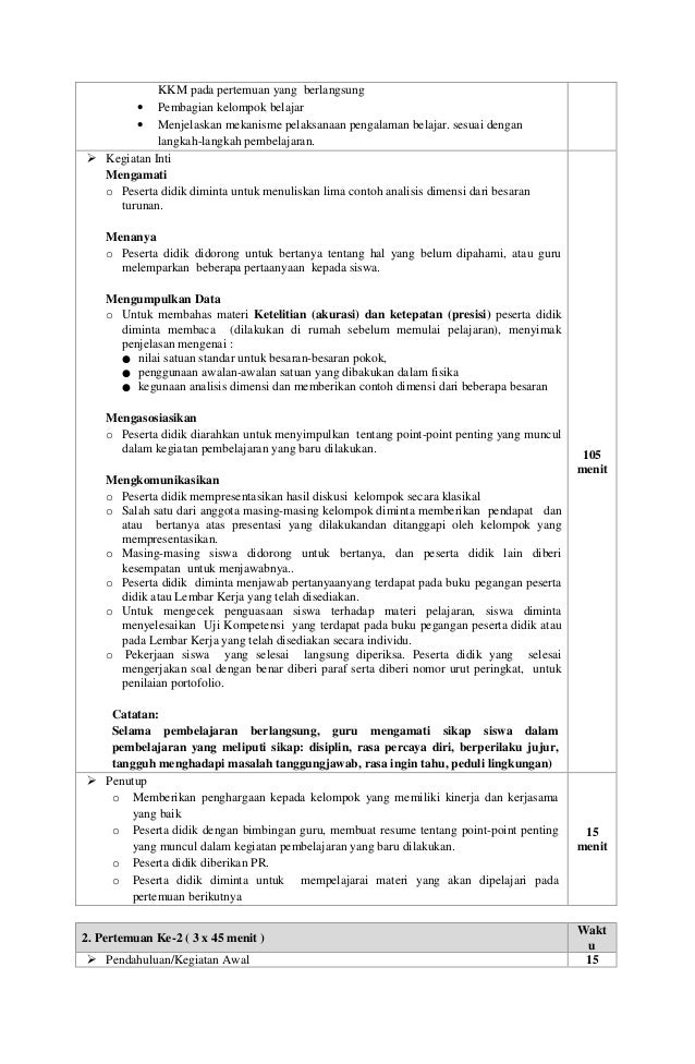 RPP SMA Fisika Kelas X