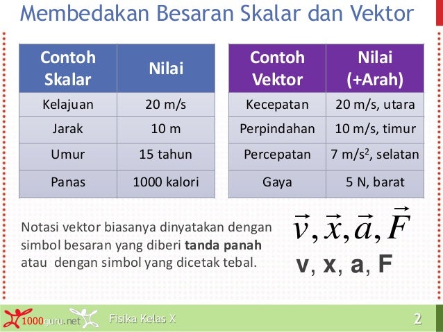Fisika Kelas X: Vektor dan Skalar