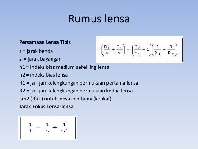 Rumus Lensa Cekung Dan Cembung