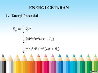 ENERGI GETARAN
1. Energi Potensial
 