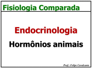 Prof.: Felipe Cavalcante
Fisiologia Comparada
Hormônios animais
Endocrinologia
 