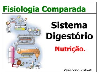 Prof.: Felipe Cavalcante
Fisiologia Comparada
Sistema
Digestório
Nutrição.
 