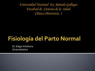 Universidad Nacional Ex. Rómulo Gallegos
          Facultad de Ciencias de la Salud
                Clínica Obstetricia I




Dr. Edgar Artahona
Ginecobstetra
 