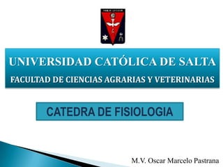 UNIVERSIDAD CATÓLICA DE SALTA
FACULTAD DE CIENCIAS AGRARIAS Y VETERINARIAS


       CATEDRA DE FISIOLOGIA


                          M.V. Oscar Marcelo Pastrana
 