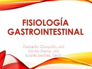 FISIOLOGÍA 
GASTROINTESTINAL 
 