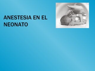 ANESTESIA EN EL
NEONATO
 