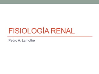 Fisiología Renal Pedro A. Lamothe 