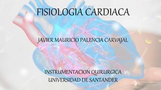 FISIOLOGIA CARDIACA
JAVIER MAURICIO PALENCIA CARVAJAL
INSTRUMENTACION QUIRURGICA
UNIVERSIDAD DE SANTANDER
 