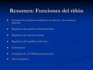 Sustancia que no debe ser eliminadaSustancia a eliminarSECRECIÓN: transporte de las sustancias desde la sangre al interior del túbuloSECRECIÓN