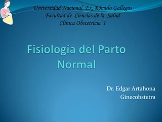 Universidad Nacional Ex. Rómulo Gallegos
    Facultad de Ciencias de la Salud
          Clínica Obstetricia I




                             Dr. Edgar Artahona
                                  Ginecobstetra
 