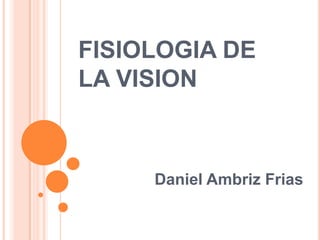 FISIOLOGIA DE LA VISION Daniel Ambriz Frias 