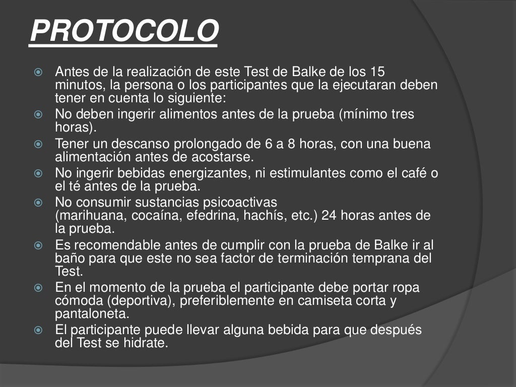 TEST DE BALKE
