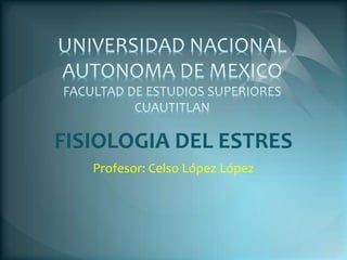 FISIOLOGIA DEL ESTRES
Profesor: Celso López López
 