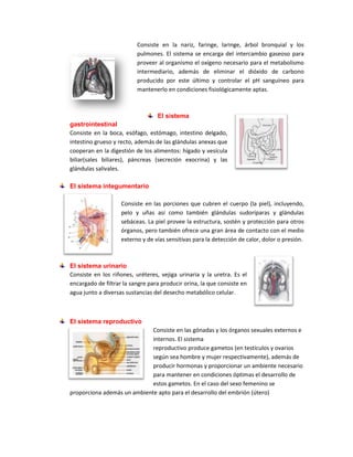 Consiste en la nariz, faringe, laringe, árbol bronquial y los
                          pulmones. El sistema se encarga de...