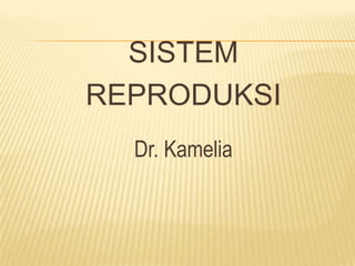 SISTEM
REPRODUKSI
Dr. Kamelia
 